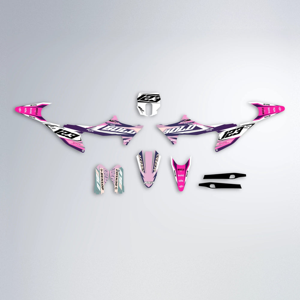 STENMARK Stark Varg SM graphics kit parts layout in Flamingo