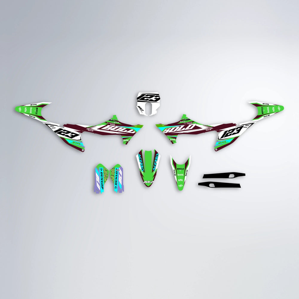 STENMARK Stark Varg SM graphics kit parts layout in Green