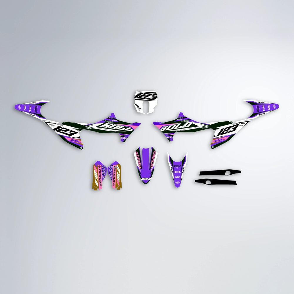 STENMARK Stark Varg SM graphics kit parts layout in Purple