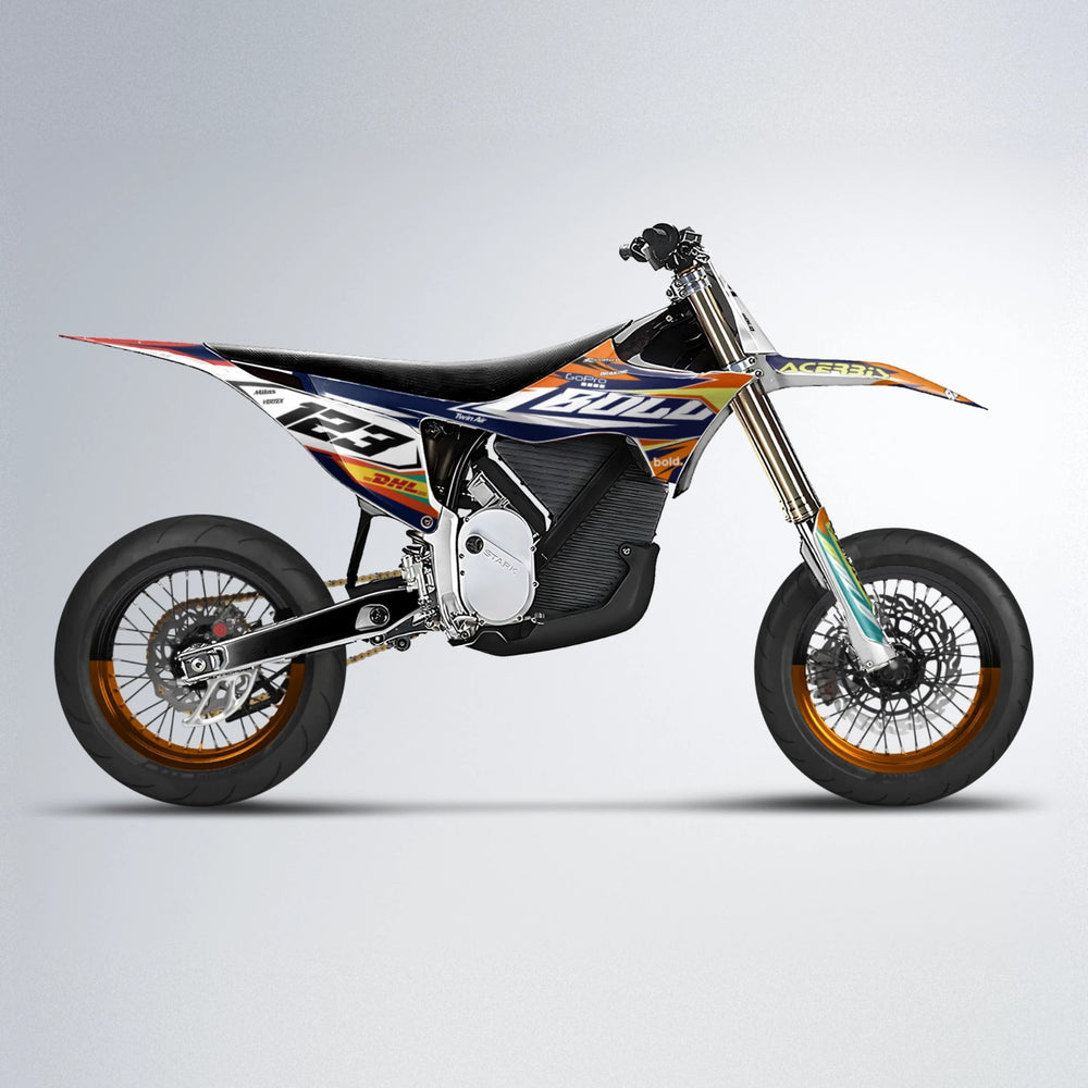 STENMARK Stark Varg SM supermoto graphics kit in Red & Orange