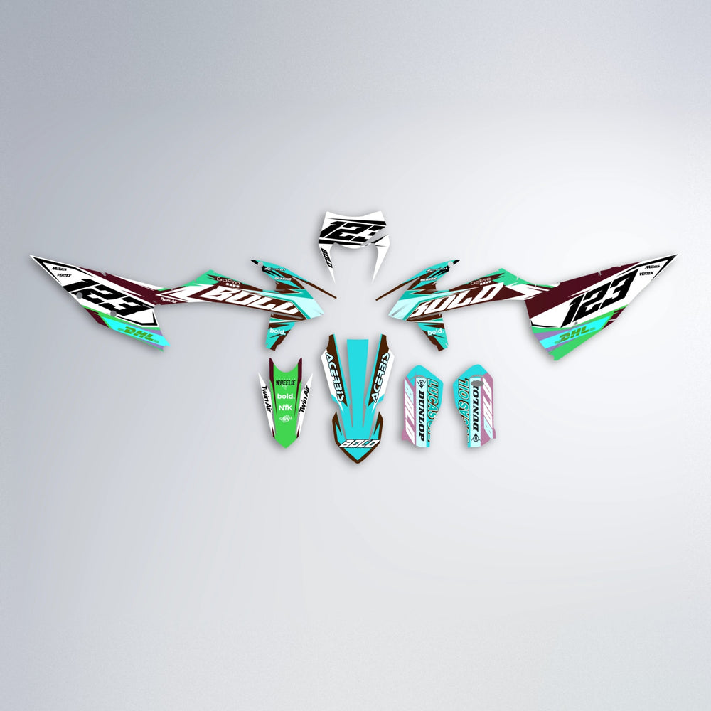 STENMARK graphics kit parts layout in Cyan & Green