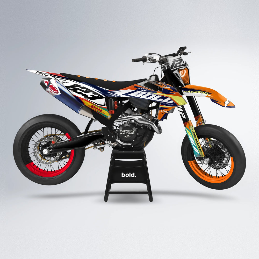 STENMARK supermoto graphics kit in Red & Orange