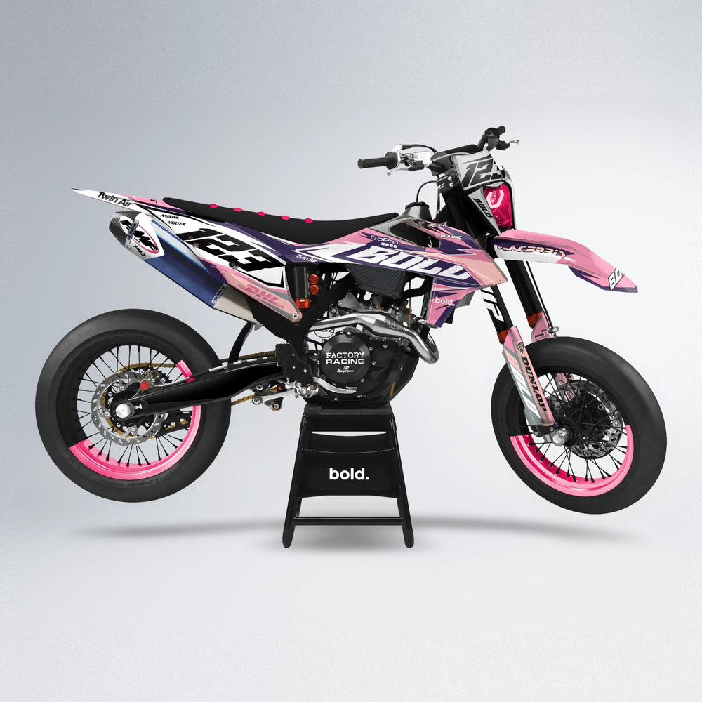 STENMARK supermoto graphics kit in Sakura Pink