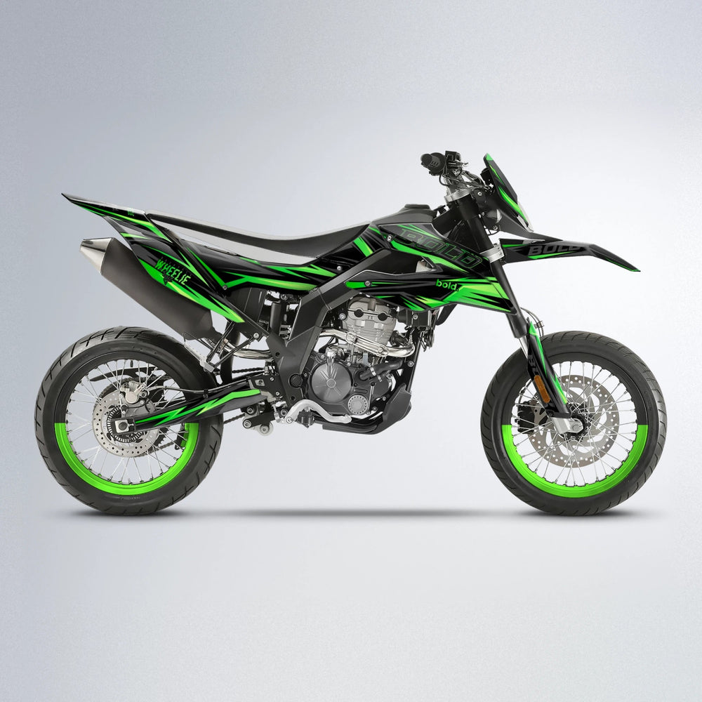 STORM Aprilia SX 125 supermoto graphics kit in Green