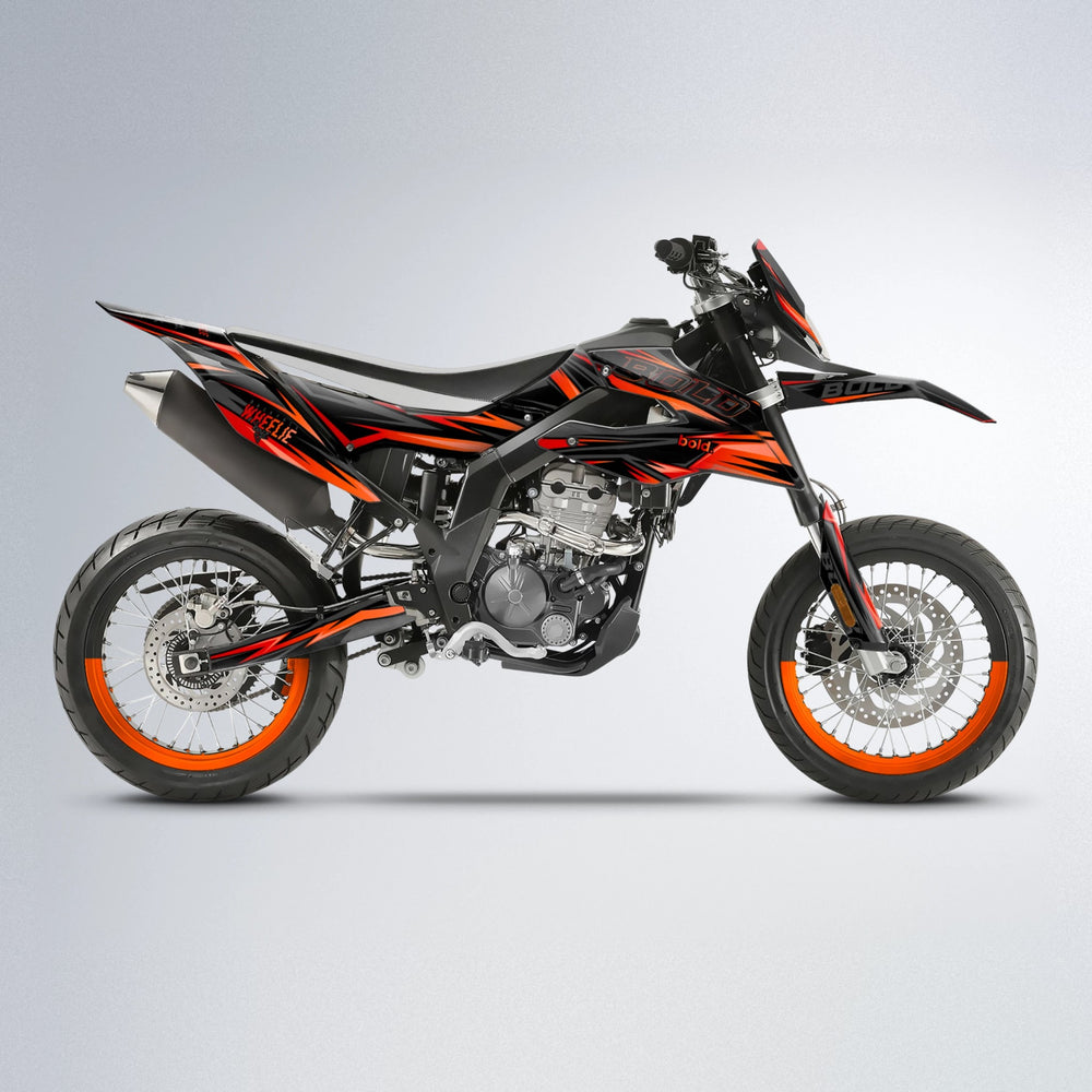 STORM Aprilia SX 125 supermoto graphics kit in Orange