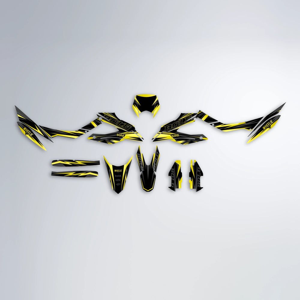 STORM Aprilia SX 125 graphics kit parts layout in Yellow