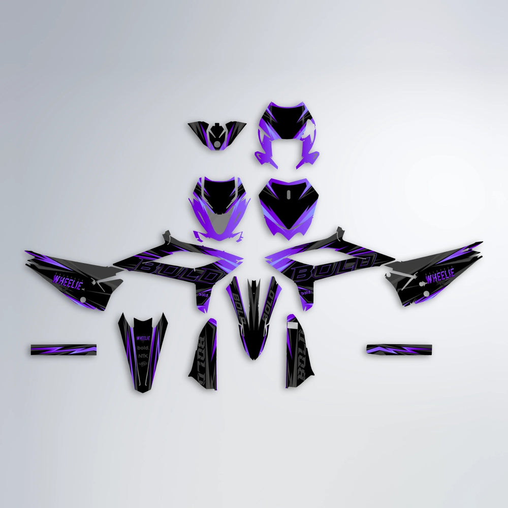 STORM Beta graphics kit parts layout in Purple
