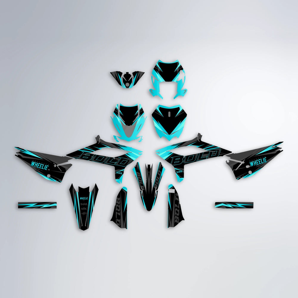 STORM Beta graphics kit parts layout in Teal