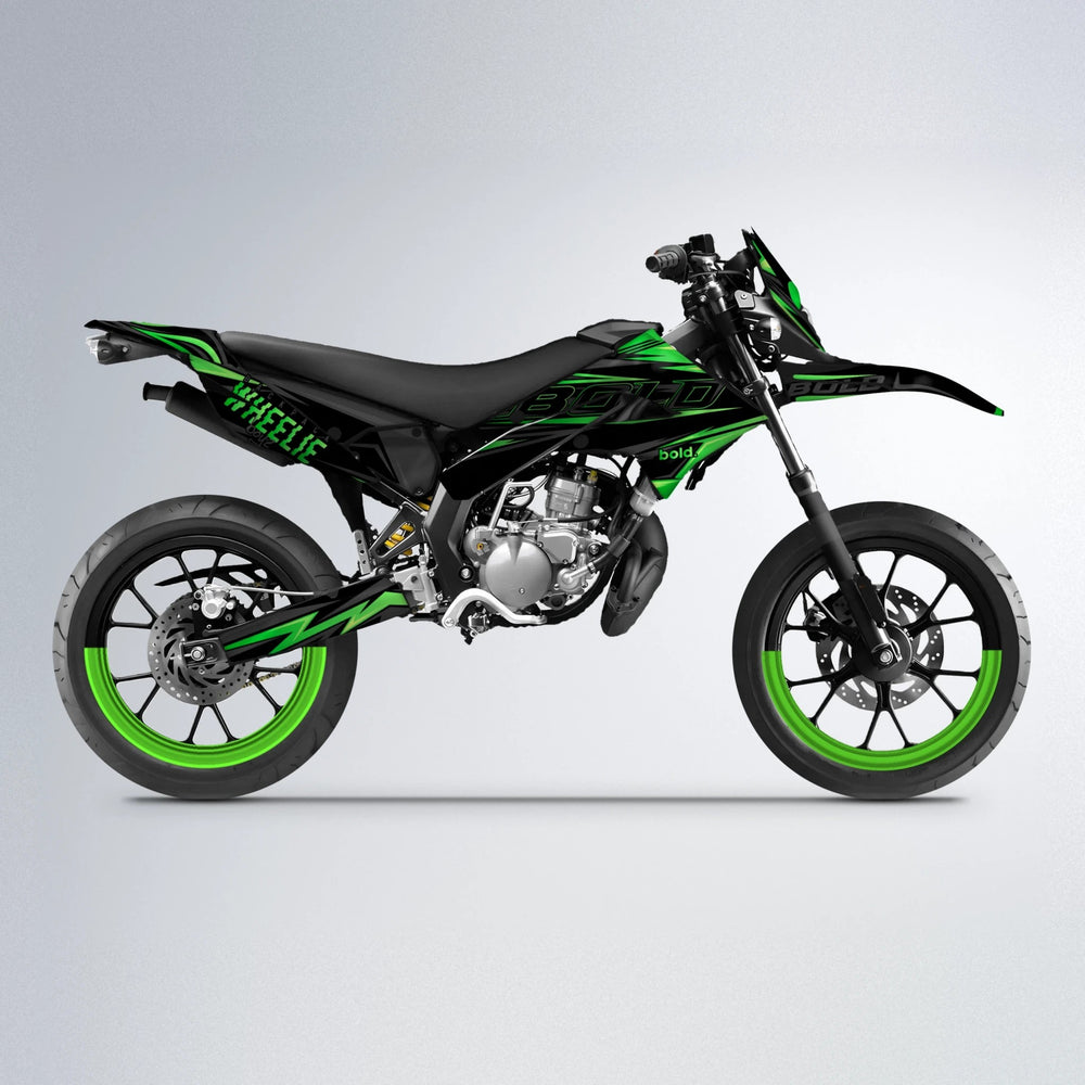 STORM Derbi Senda supermoto graphics kit in Green