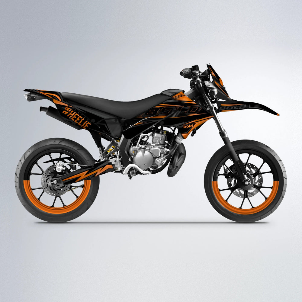 STORM Derbi Senda supermoto graphics kit in Orange