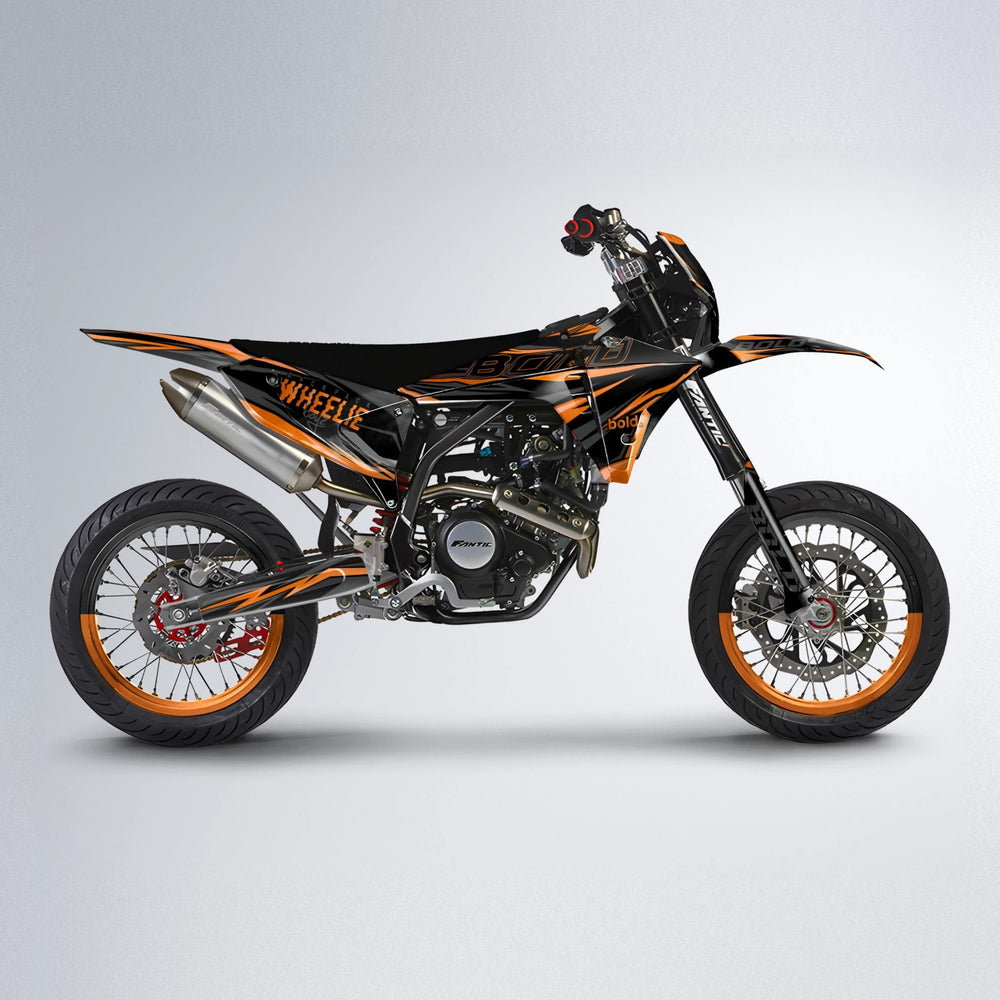 STORM Fantic supermoto graphics kit in Orange