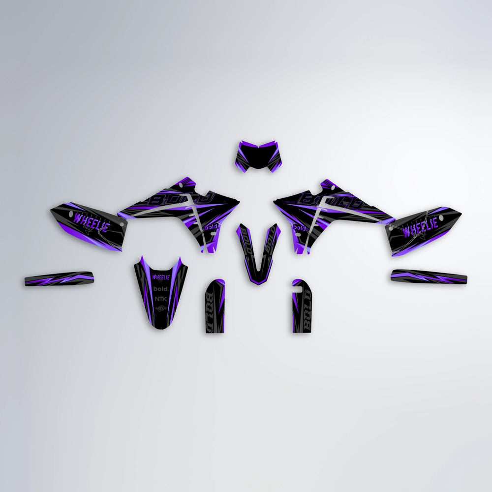 STORM Fantic graphics kit parts layout in Purple