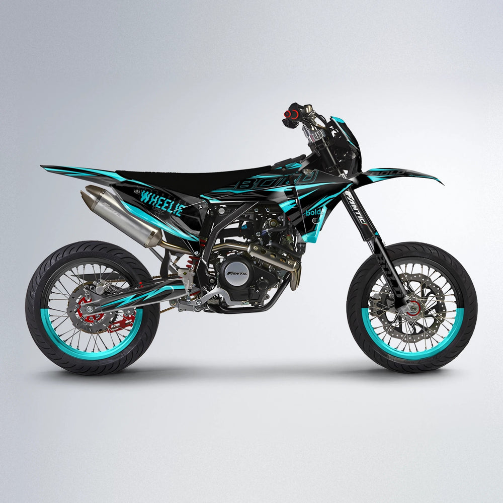 STORM Fantic supermoto graphics kit in Teal