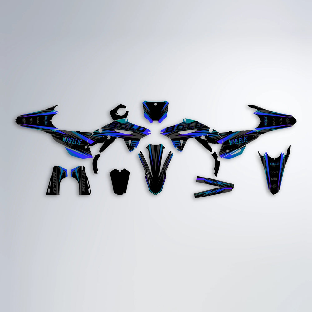 STORM Honda graphics kit parts layout in Blue