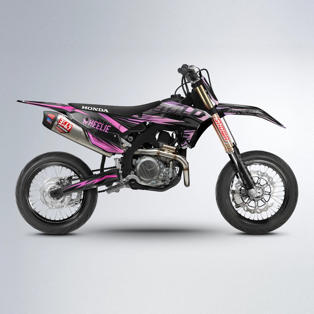 STORM Honda supermoto graphics kit in Flamingo