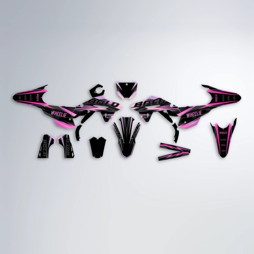STORM Honda graphics kit parts layout in Flamingo