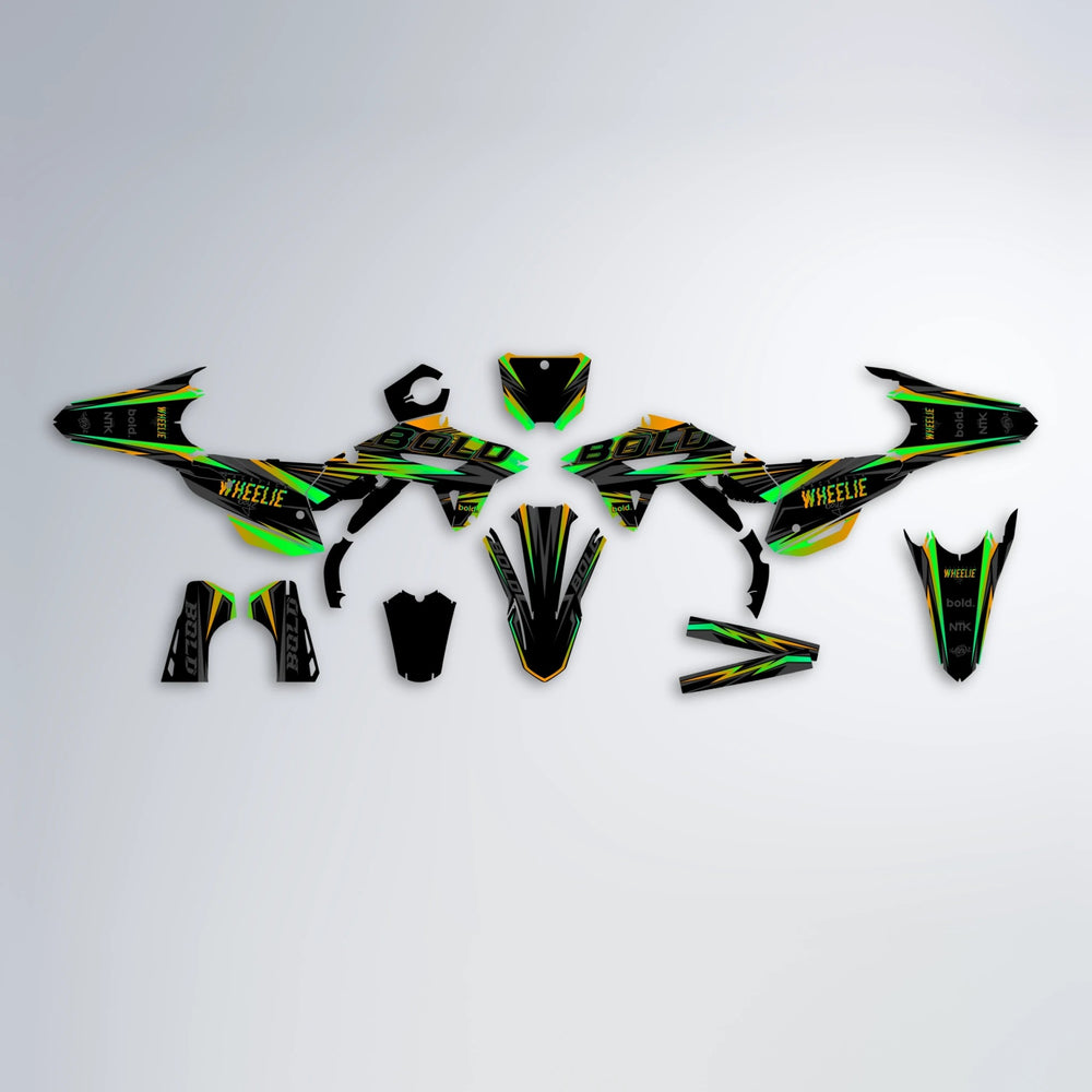 STORM Honda graphics kit parts layout in Green