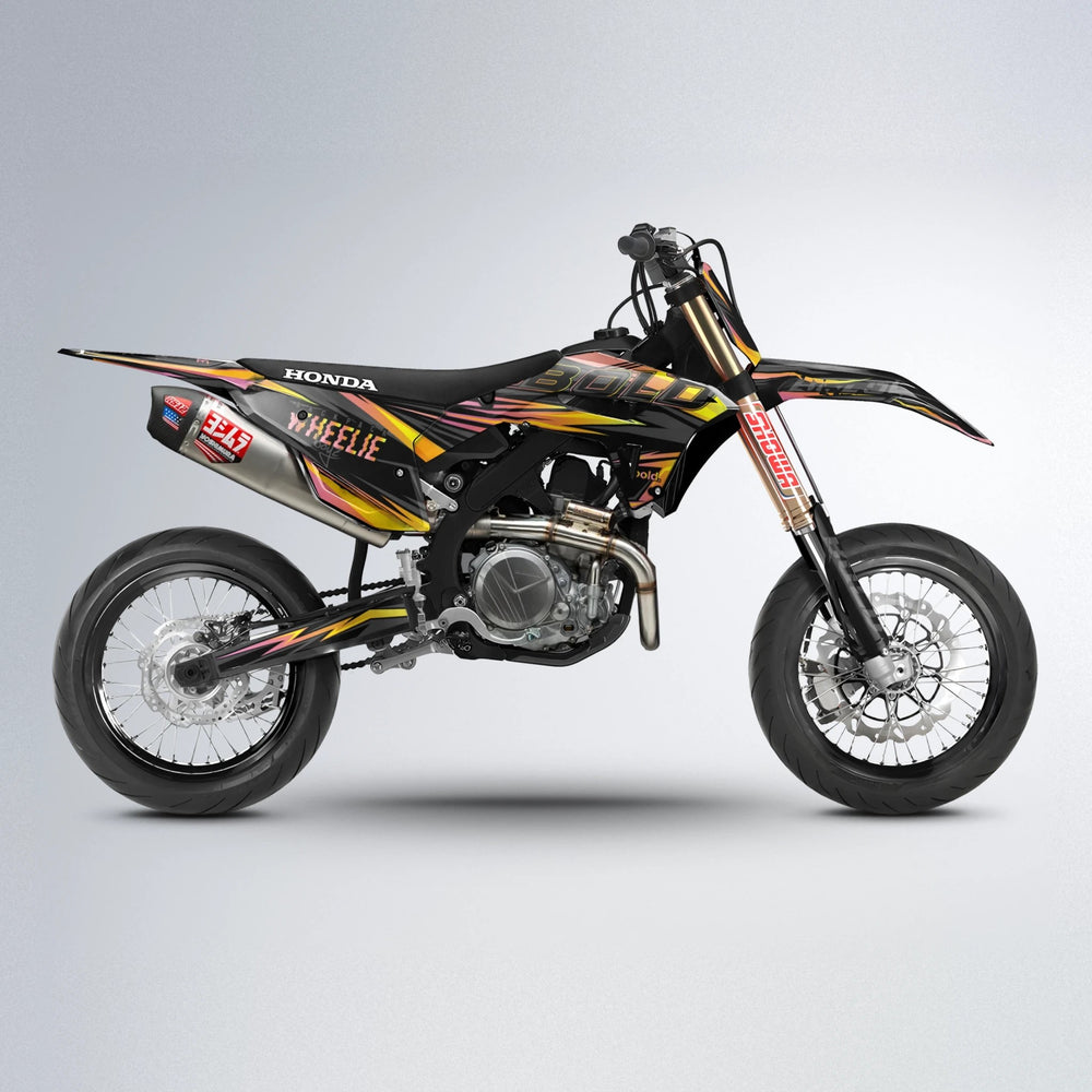 STORM Honda supermoto graphics kit in Orange & Yellow