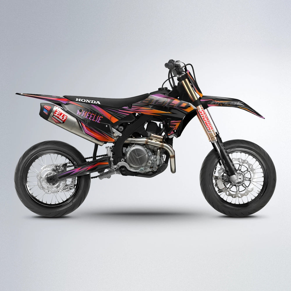 STORM Honda supermoto graphics kit in Red & Orange