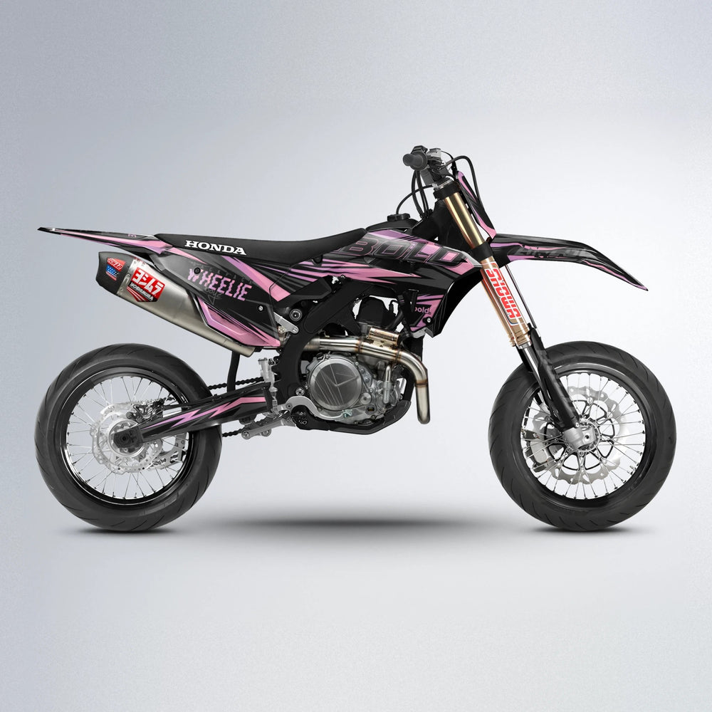 STORM Honda supermoto graphics kit in Sakura Pink