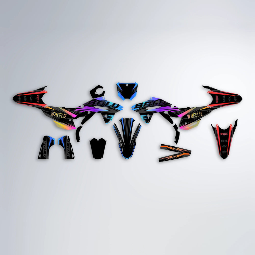 STORM Honda graphics kit parts layout in Sunset Fade