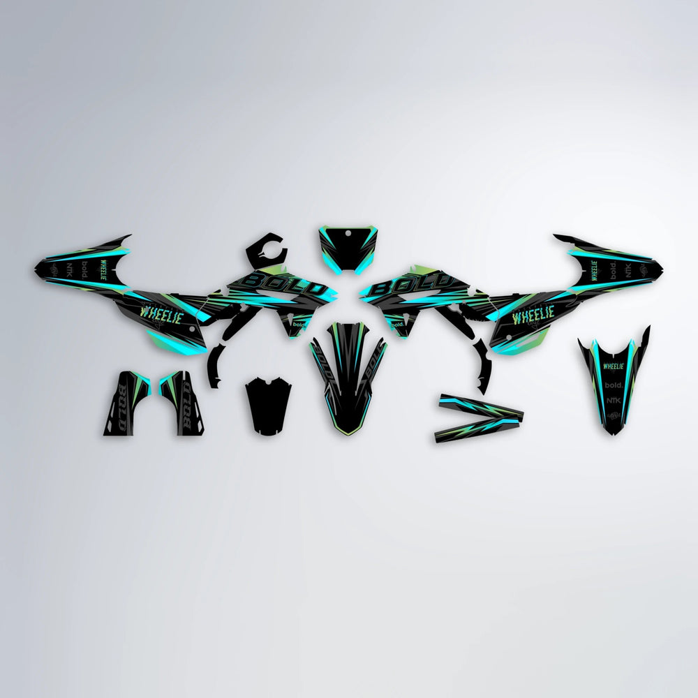 STORM Honda graphics kit parts layout in Teal
