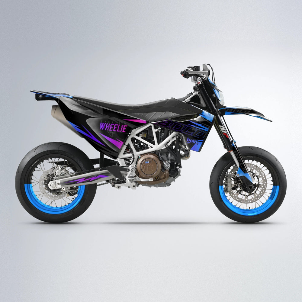 STORM Husqvarna 701 supermoto graphics kit in Blue Purple Fade