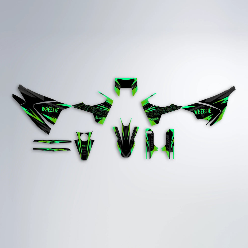 STORM Husqvarna 701 graphics kit parts layout in Green