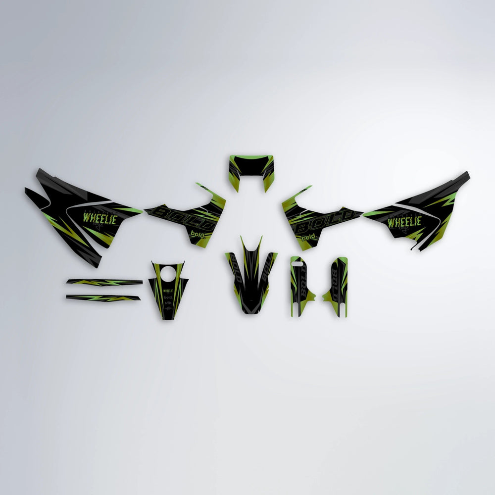 STORM Husqvarna 701 graphics kit parts layout in Olive