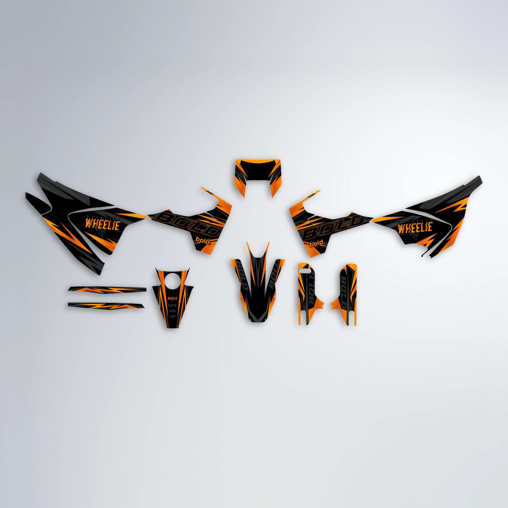 STORM Husqvarna 701 graphics kit parts layout in Orange
