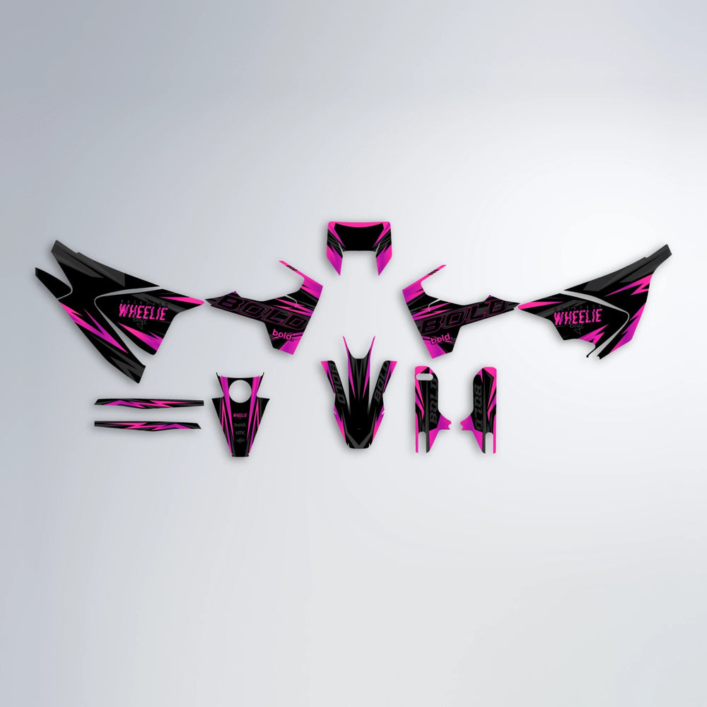 STORM Husqvarna 701 graphics kit parts layout in Pink