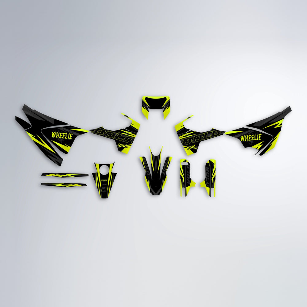 STORM Husqvarna 701 graphics kit parts layout in Yellow