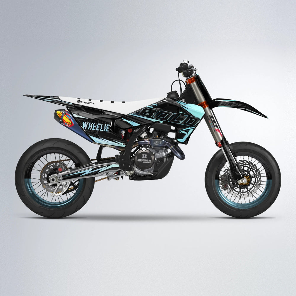 STORM Husqvarna FE/TE supermoto graphics kit in Mint