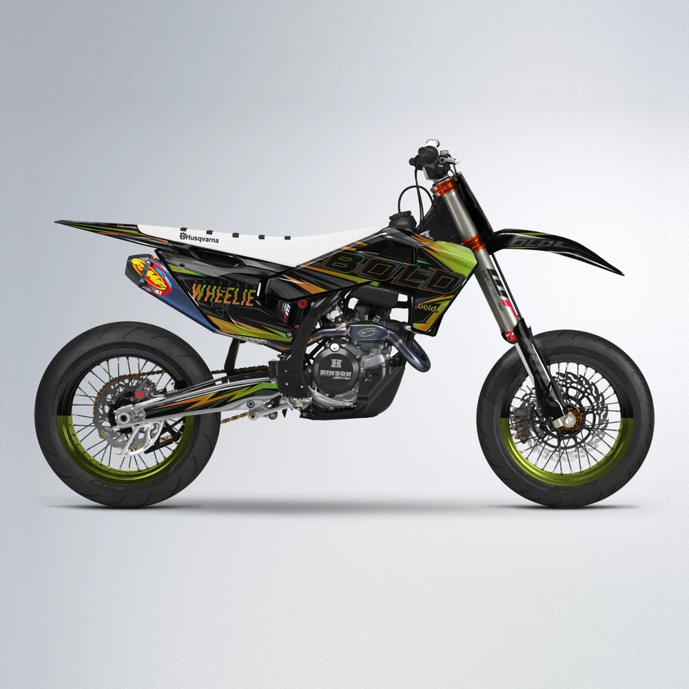 STORM Husqvarna FE/TE supermoto graphics kit in Olive