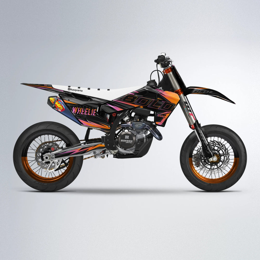 STORM Husqvarna FE/TE supermoto graphics kit in Orange