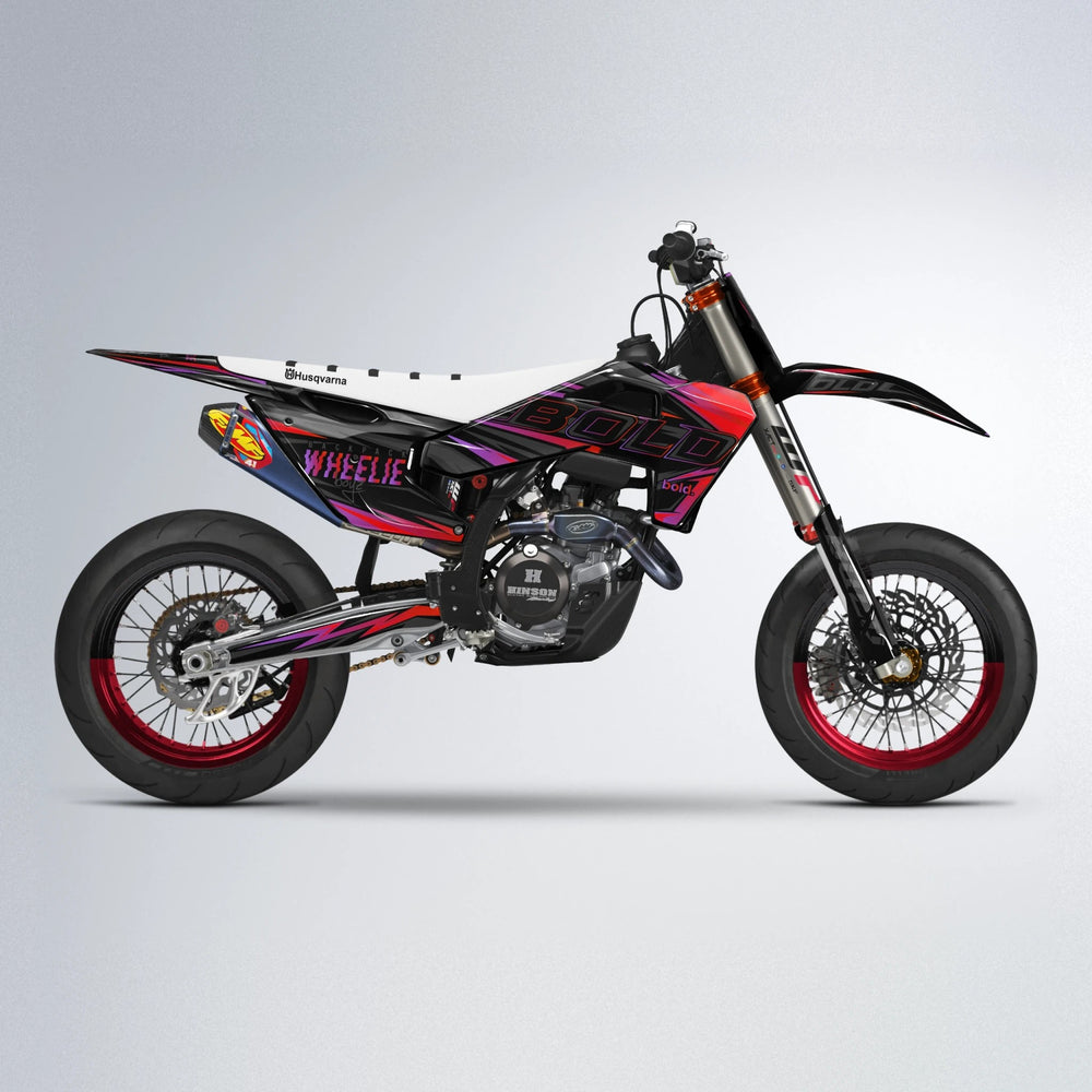 STORM Husqvarna FE/TE supermoto graphics kit in Red