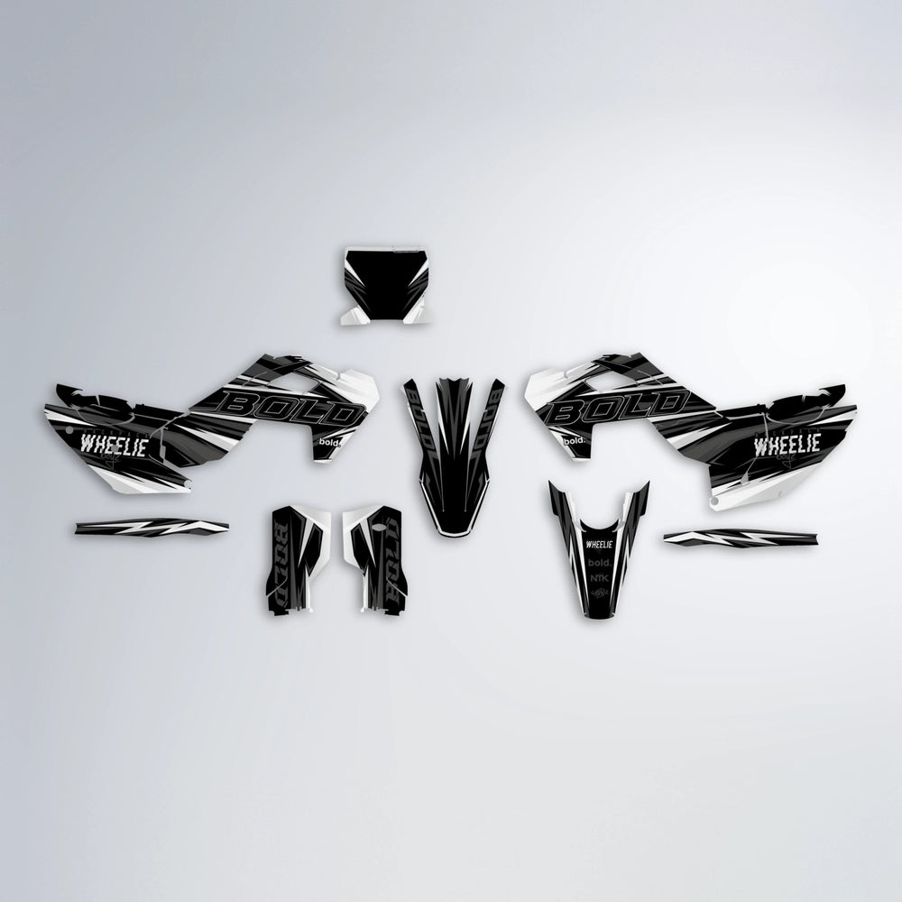 STORM Husqvarna FE/TE graphics kit parts layout in White