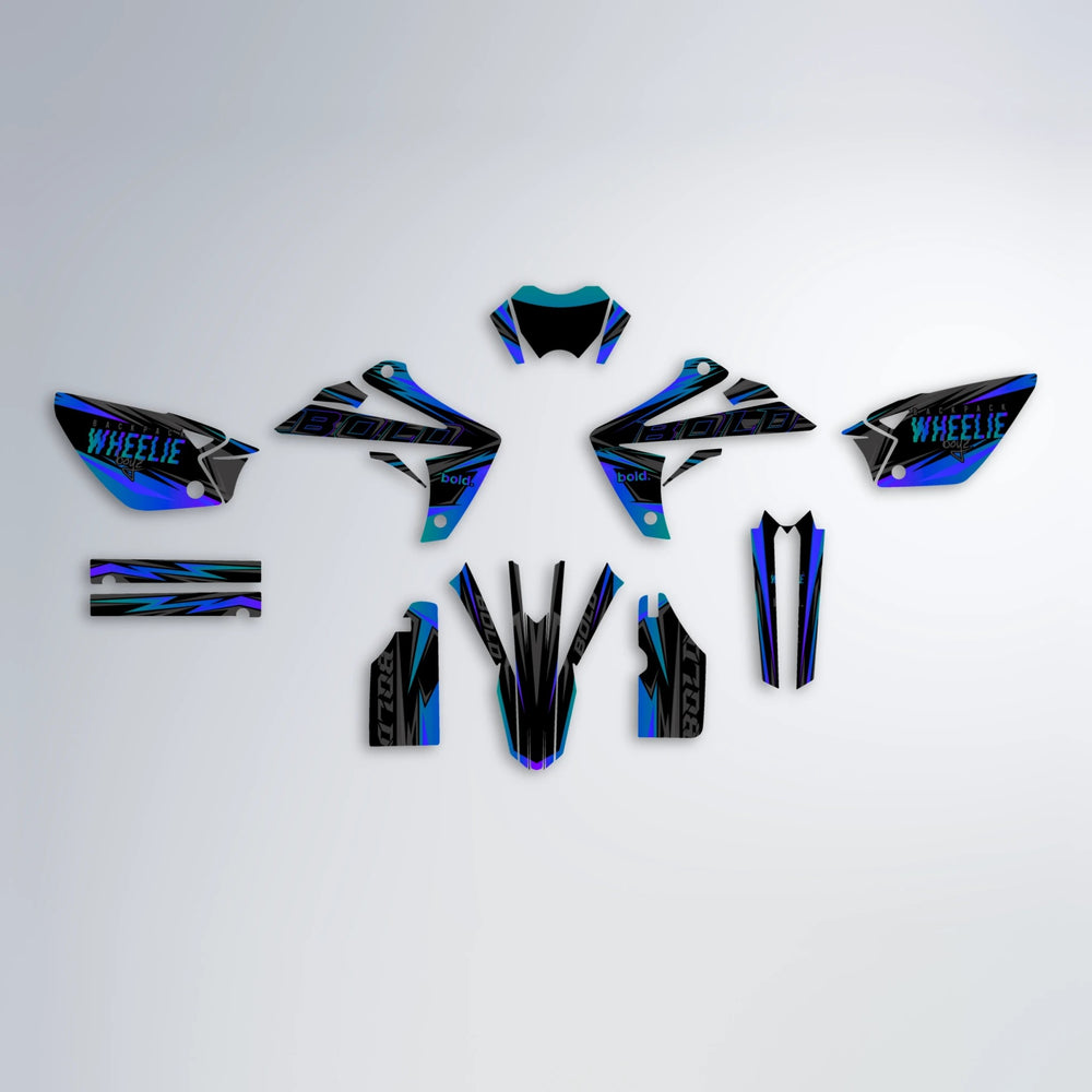 STORM Rieju MRT graphics kit parts layout in Blue