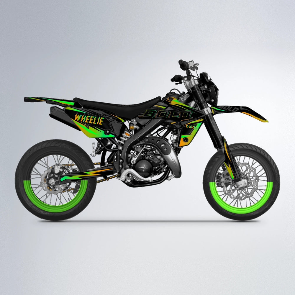 STORM Rieju MRT supermoto graphics kit in Green
