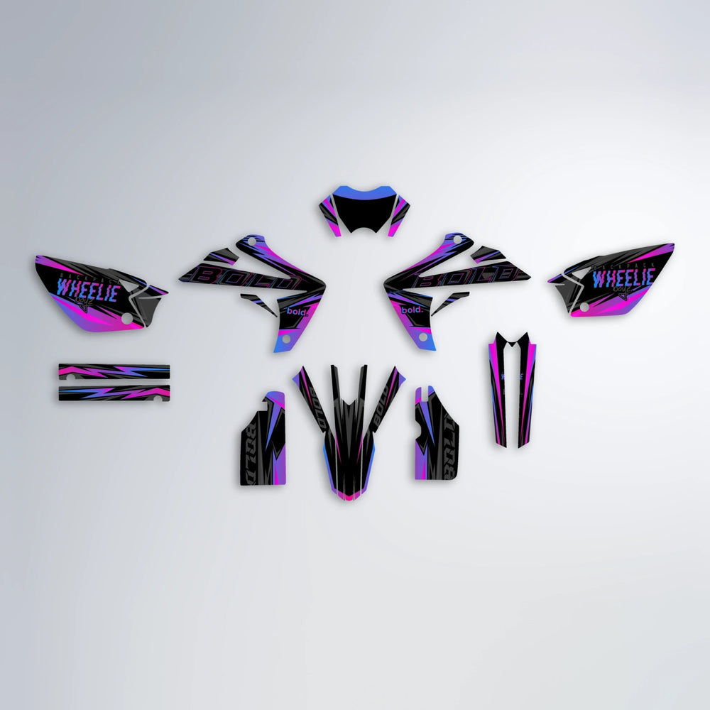 STORM Rieju MRT graphics kit parts layout in Pink