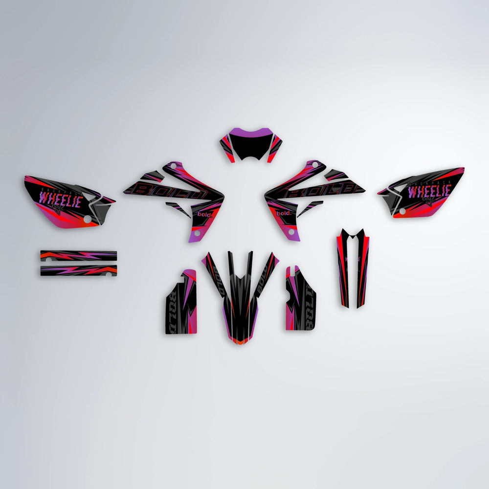 STORM Rieju MRT graphics kit parts layout in Red