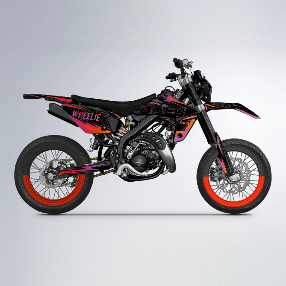 STORM Rieju MRT supermoto graphics kit in Red & Orange