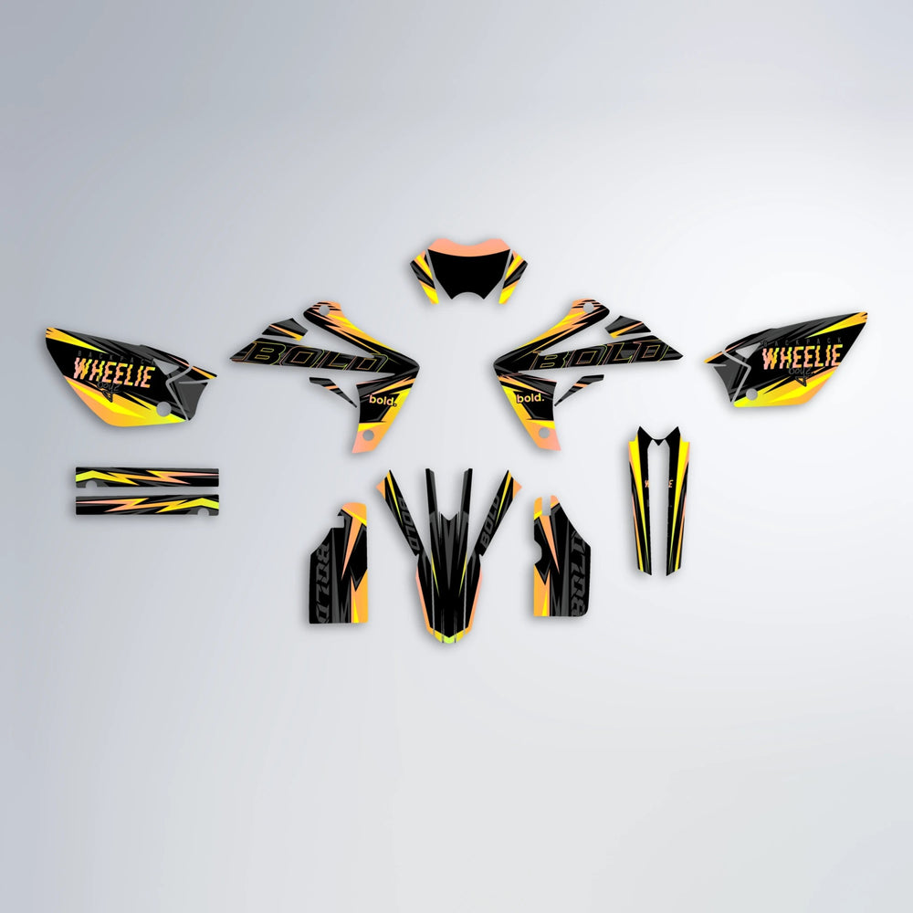 STORM Rieju MRT graphics kit parts layout in Yellow