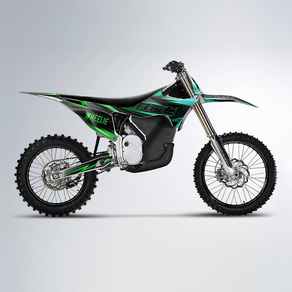 STORM Stark Varg MX motocross graphics kit in Cyan & Green