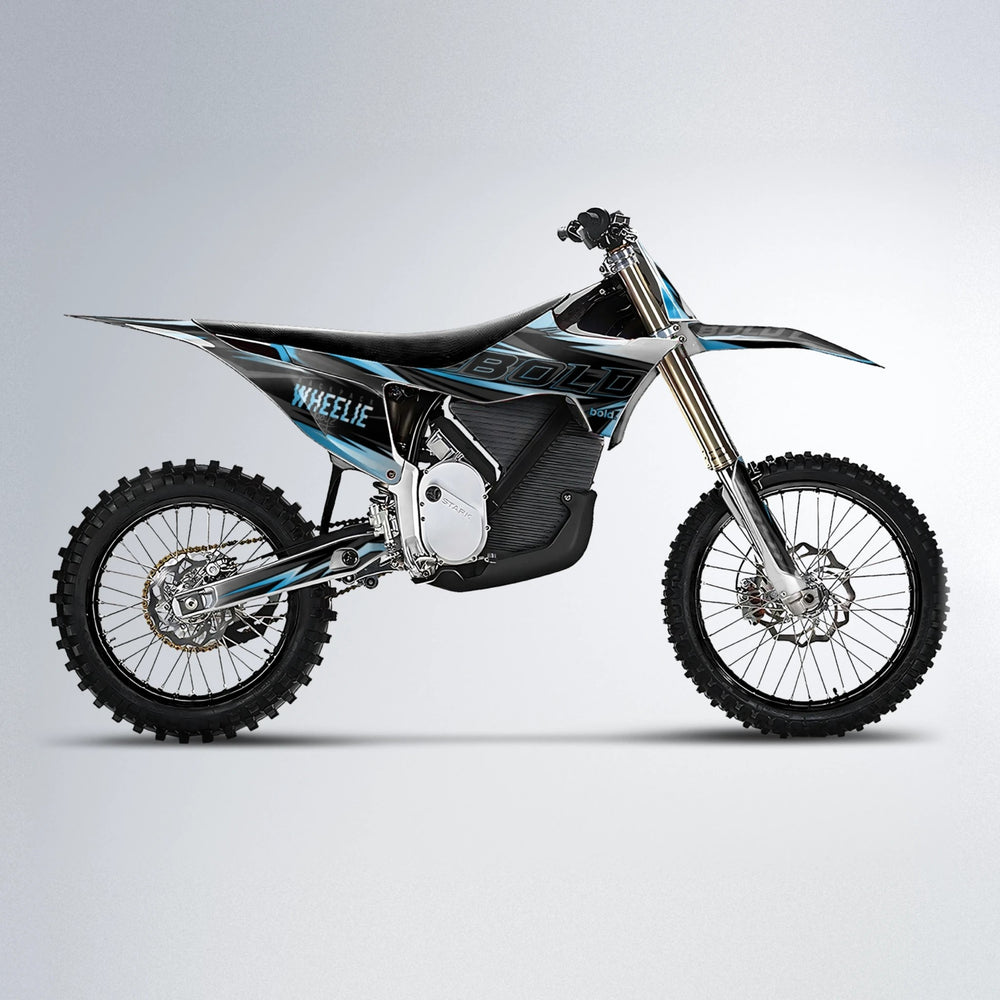STORM Stark Varg MX motocross graphics kit in Light Blue & White