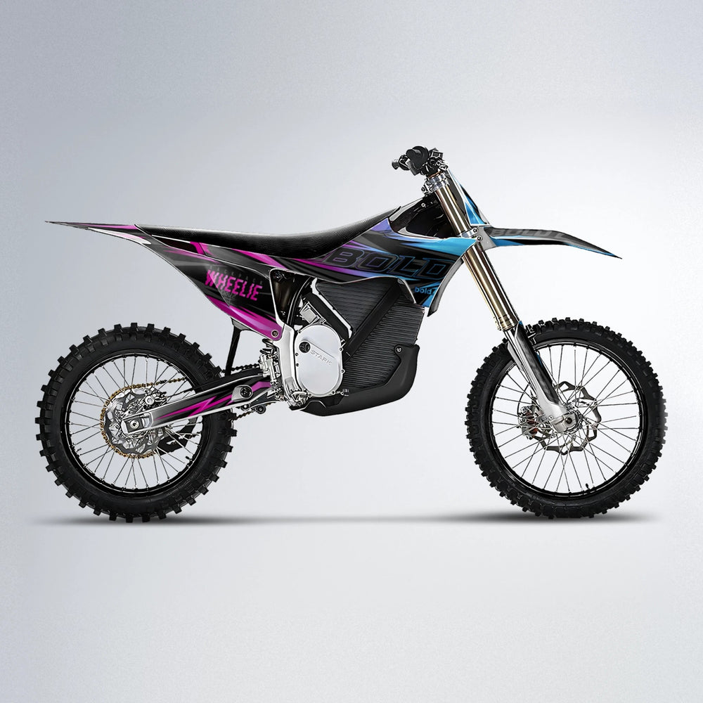 STORM Stark Varg MX motocross graphics kit in Pink & Light Blue