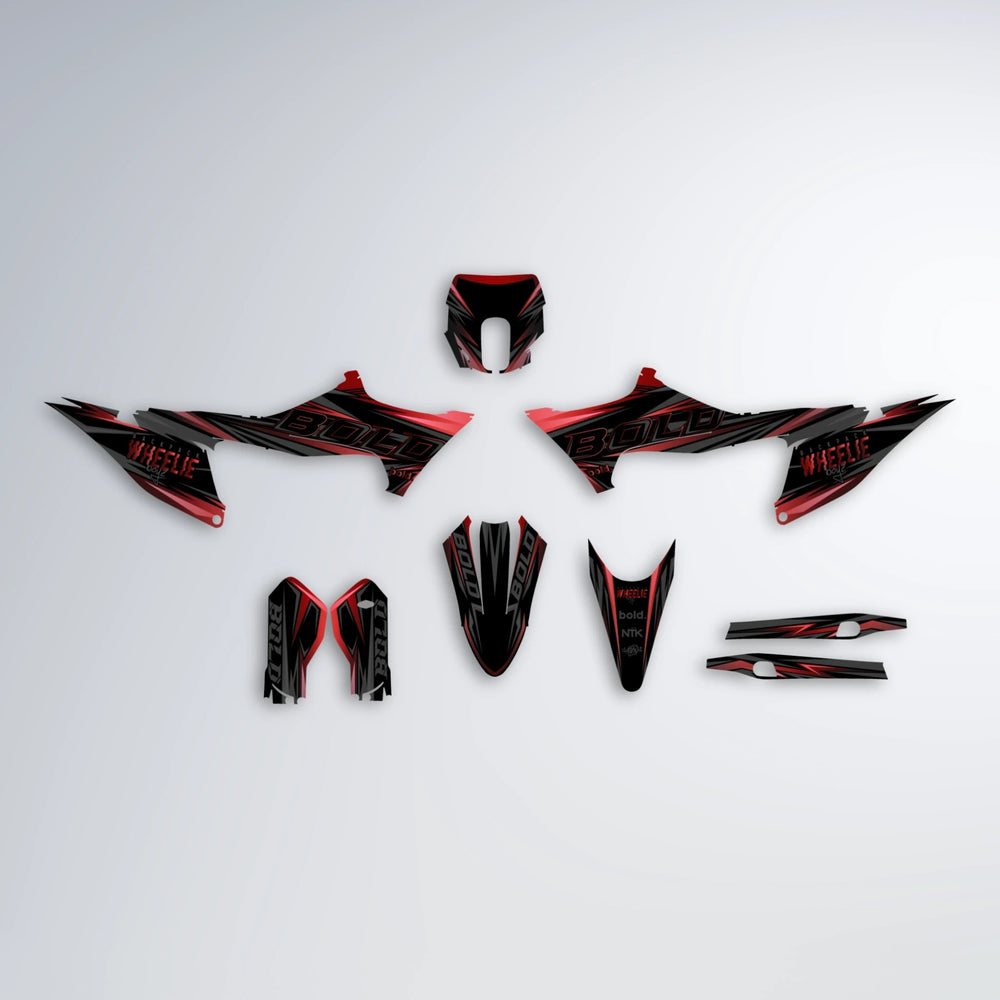 STORM Stark Varg SM graphics kit parts layout in Black & Red