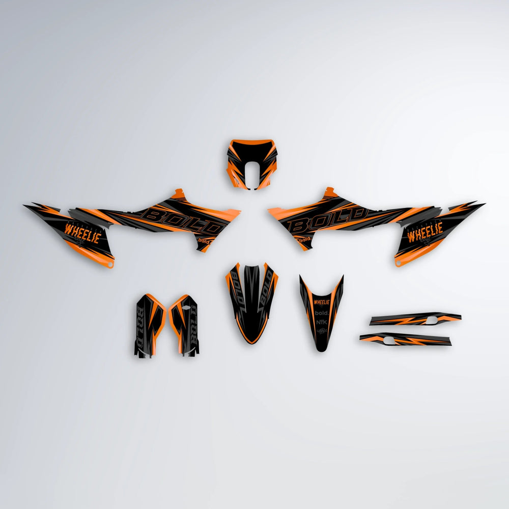 STORM Stark Varg SM graphics kit parts layout in Orange