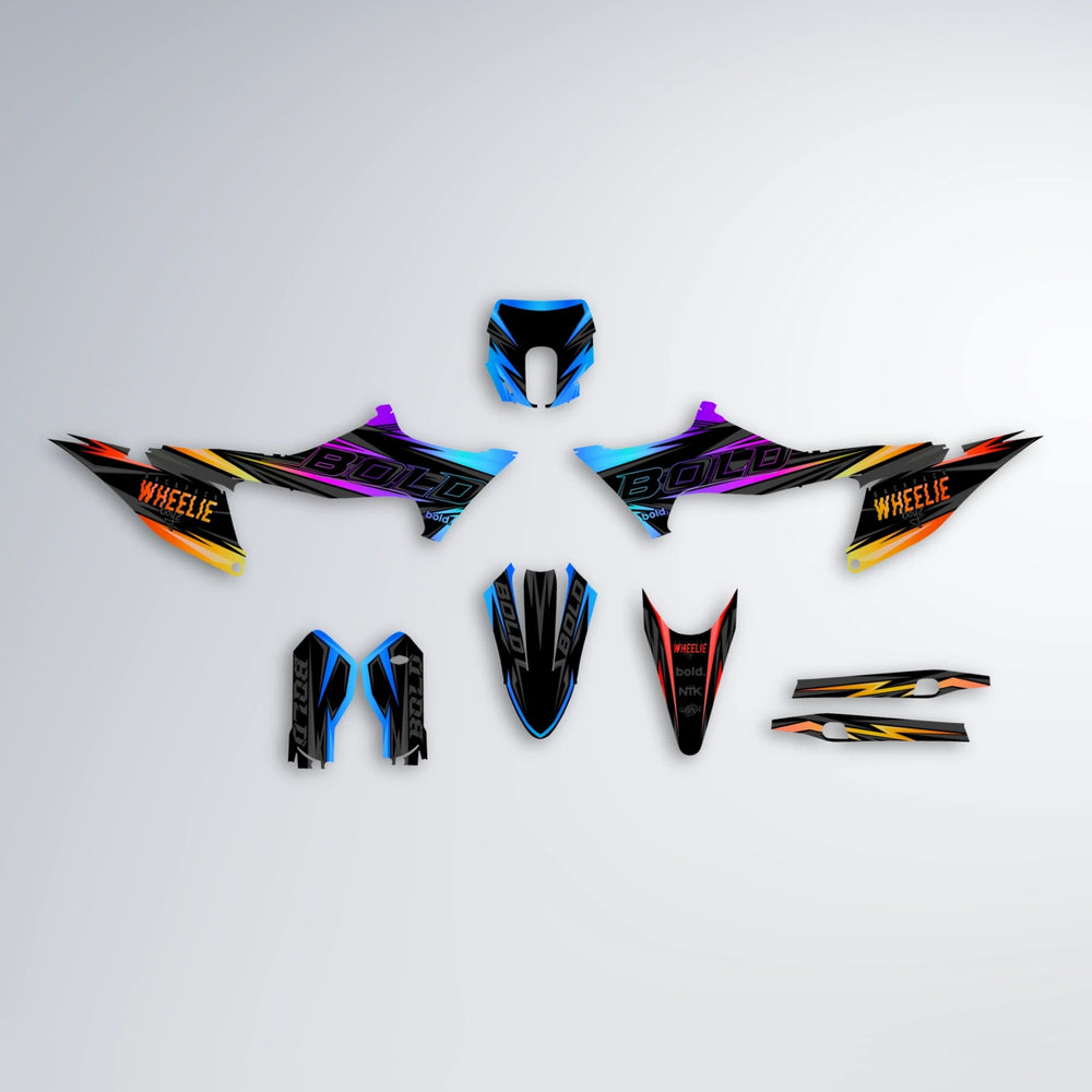 STORM Stark Varg SM graphics kit parts layout in Sunset Fade