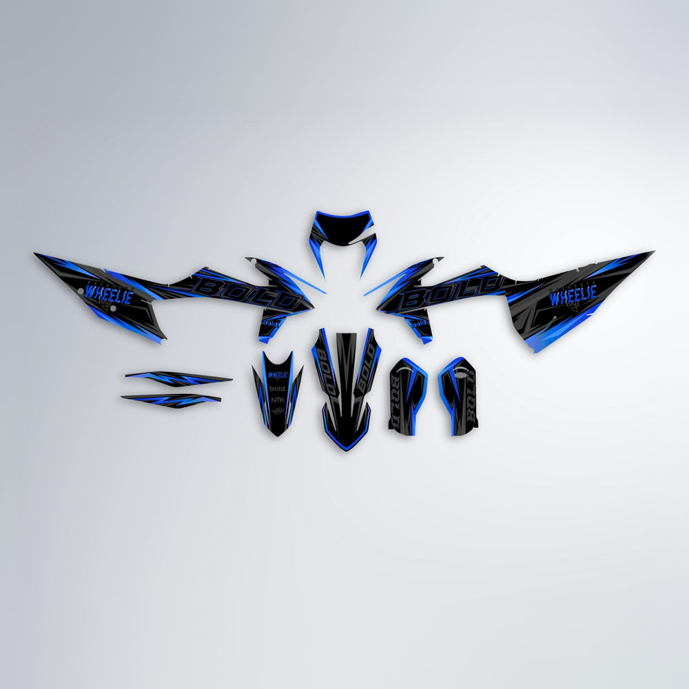 STORM graphics kit parts layout in Blue